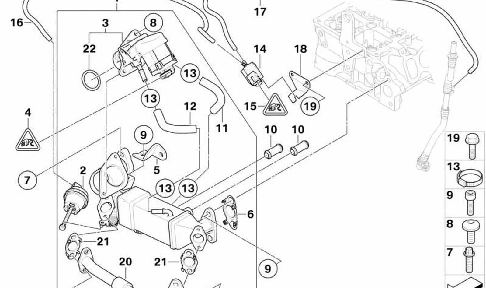 BMW E60 E61 E70 E71… EGR Sistemi Tutucu Braketi 11717803614