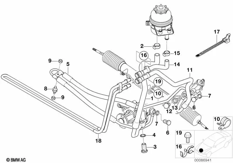 BMW E53 E83 F04 Hortum Sabitleme Tutucusu 11721134746