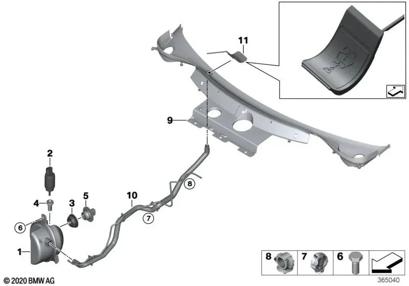 BMW E60 E63 E65 E81… Boru Tutucu Braketi 11721432400