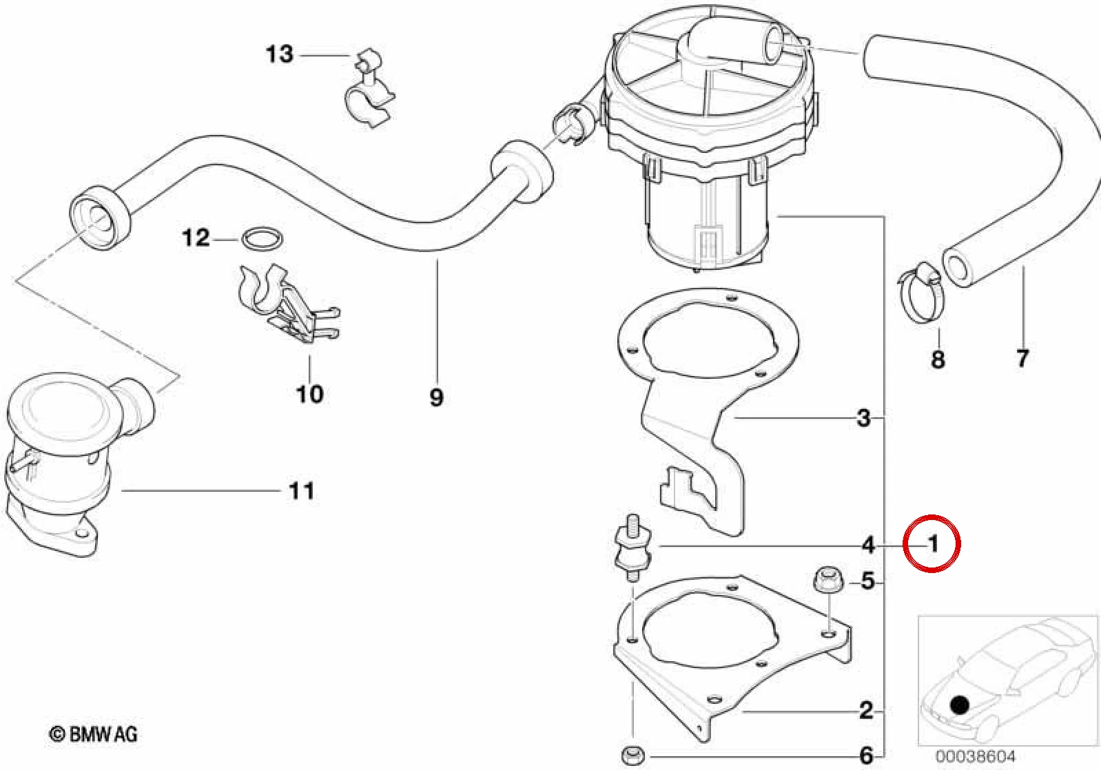 BMW 3 Serisi E36 İkincil Hava Pompası 11721437231