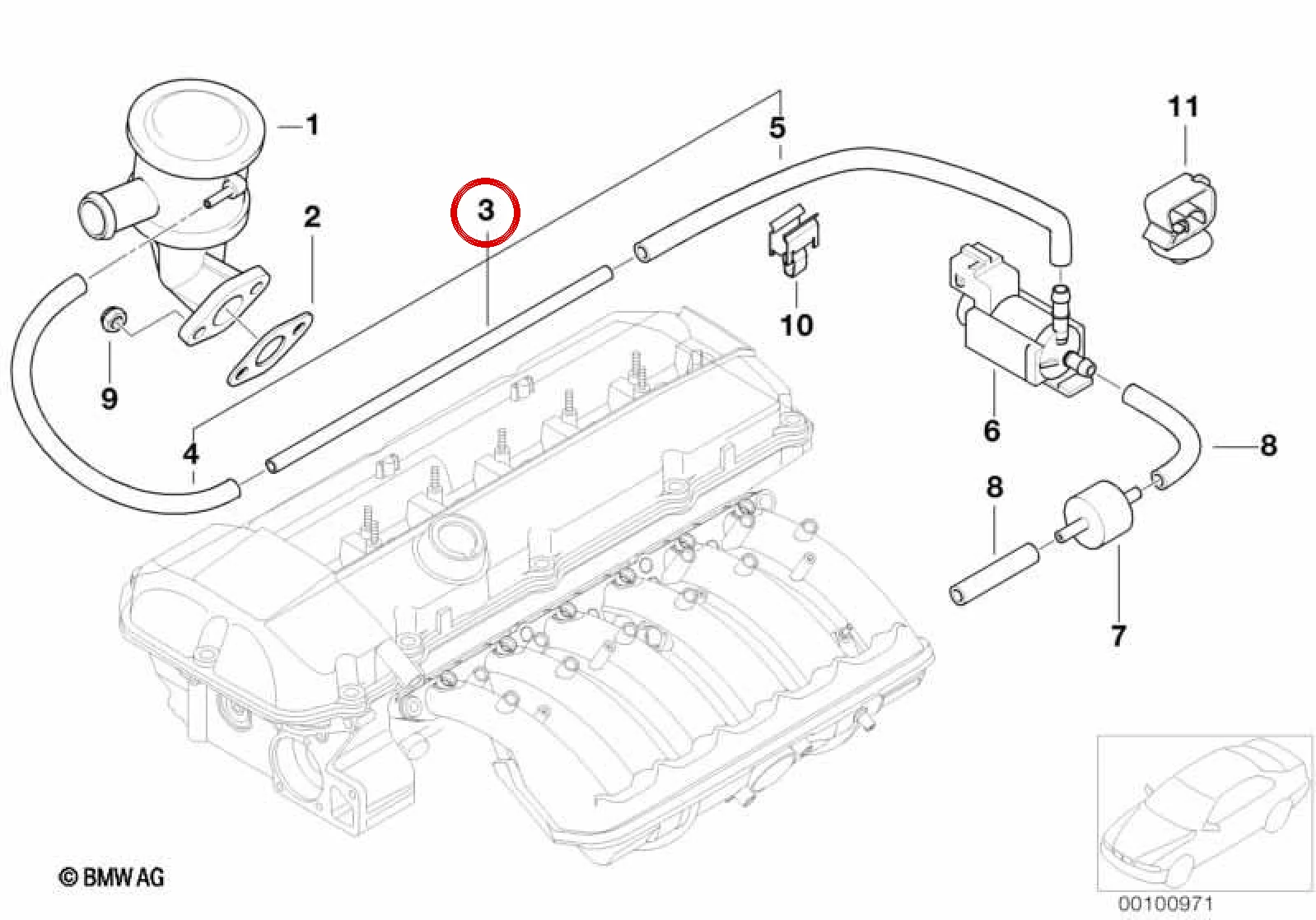 BMW 3 Serisi E46 Vakum Borusu 11727574486