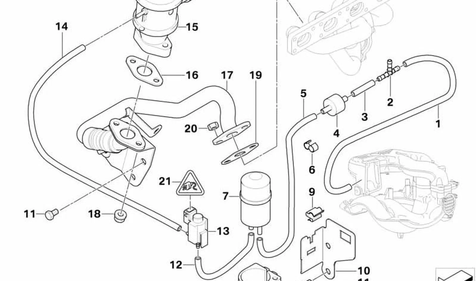 BMW 3 Serisi E36 E46 Vakum Borusu 11731437785