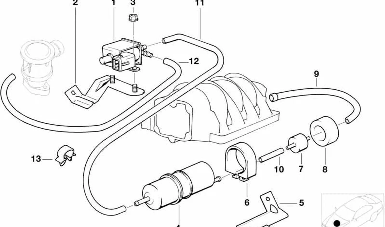 BMW E38 E39 E53 Vakum Hortumu 11731438139