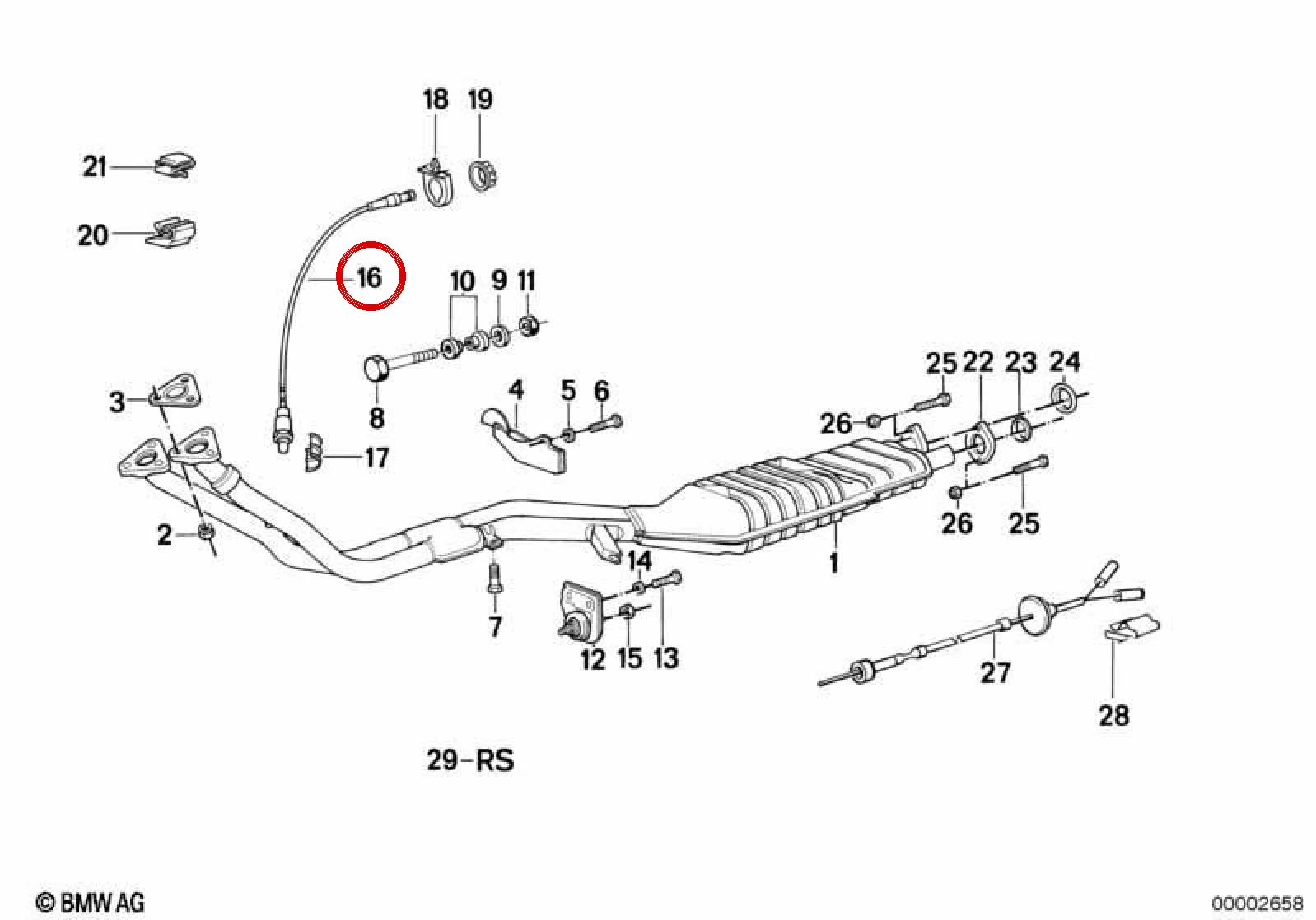 BMW 3 Serisi E30 4 Pinli Lambda Sondası 11781716114