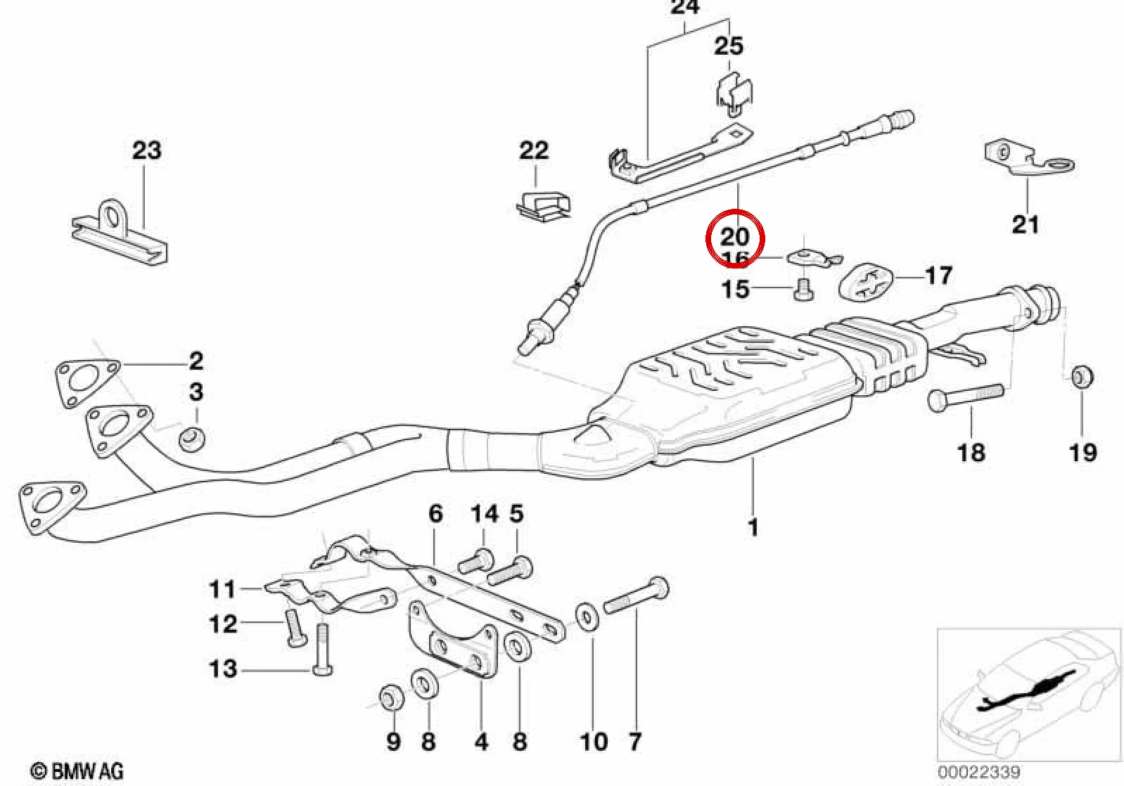 BMW 3 Serisi E36 Egzoz Sıcaklık Sensörü 11781734670