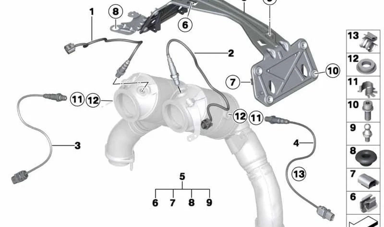 BMW F06 F10 F12 F13 Lambda Sensörü Taşıyıcısı 11787843161