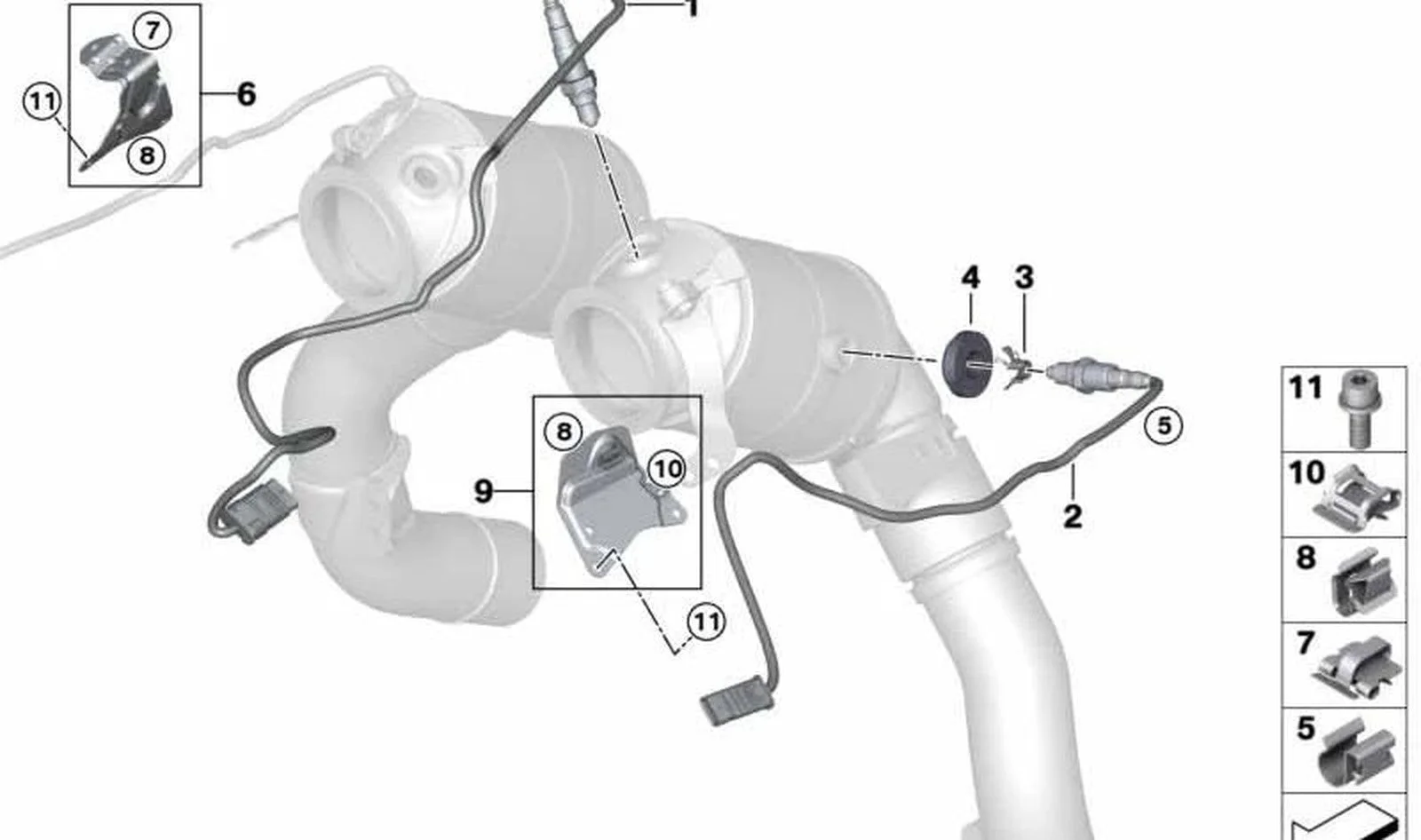 BMW G06 G07 G12 G14… Lambda Soket Tutucusu 1-4. Silindir 11787934522