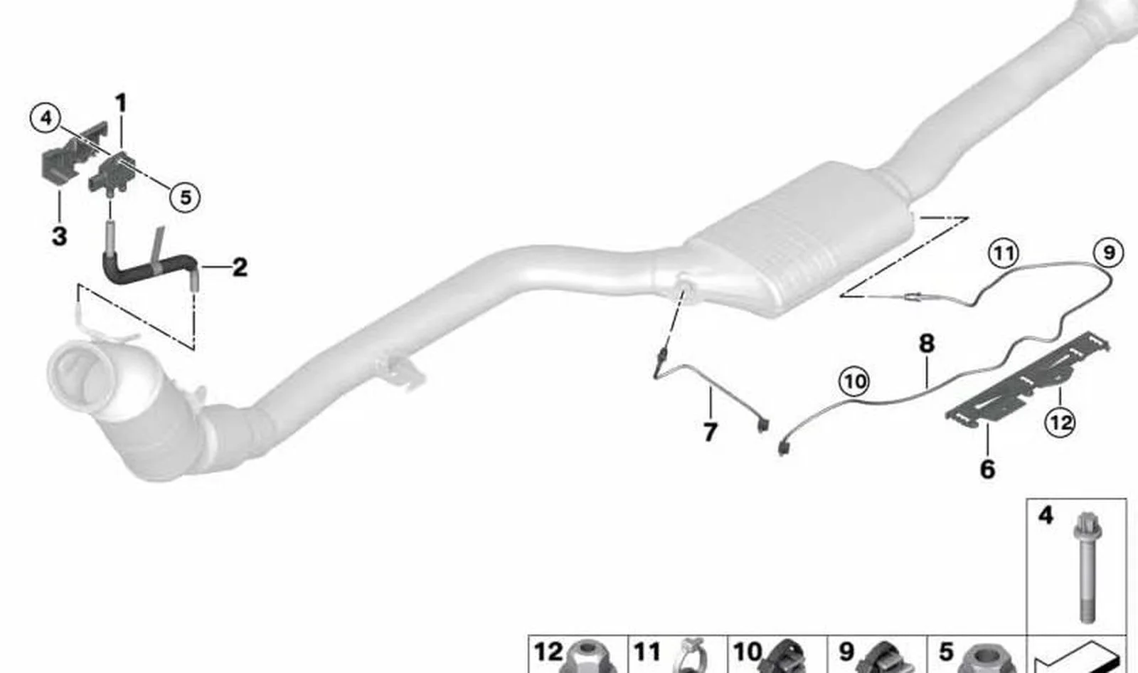 BMW G20 G22 G23 G42 Egzoz Gazı Sıcaklık Sensörü 1160 mm 11789488318