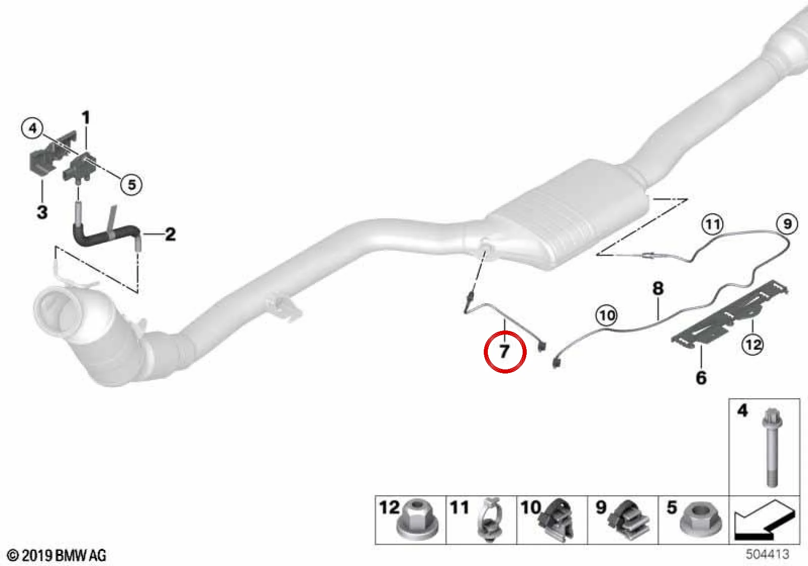 BMW F97 F98 G20 G22… Egzoz Gazı Sıcaklık Sensörü 300 mm 11789488323
