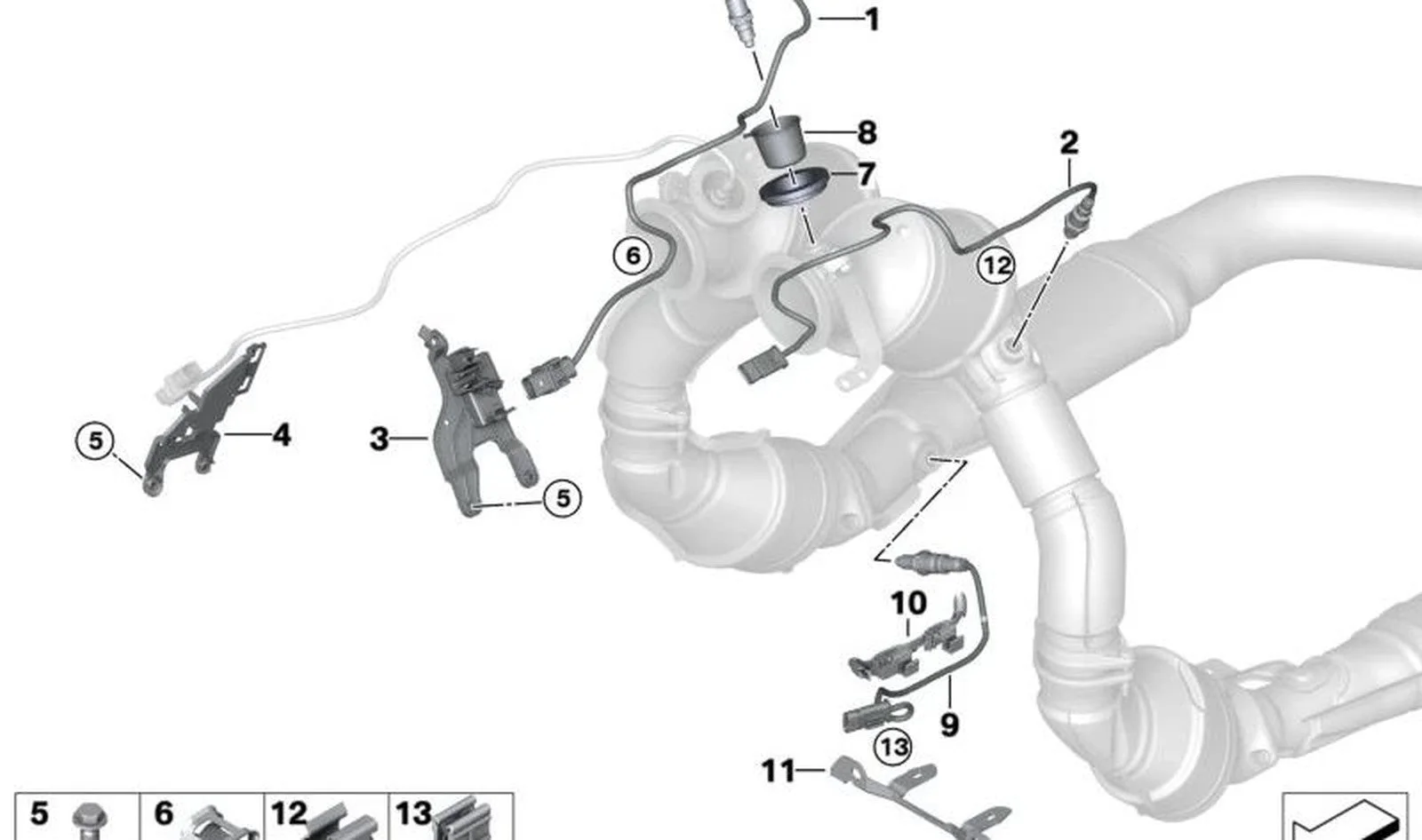 BMW F90 F91 F92 F93 Lambda Sondası Kablo Kanalı 11789500717