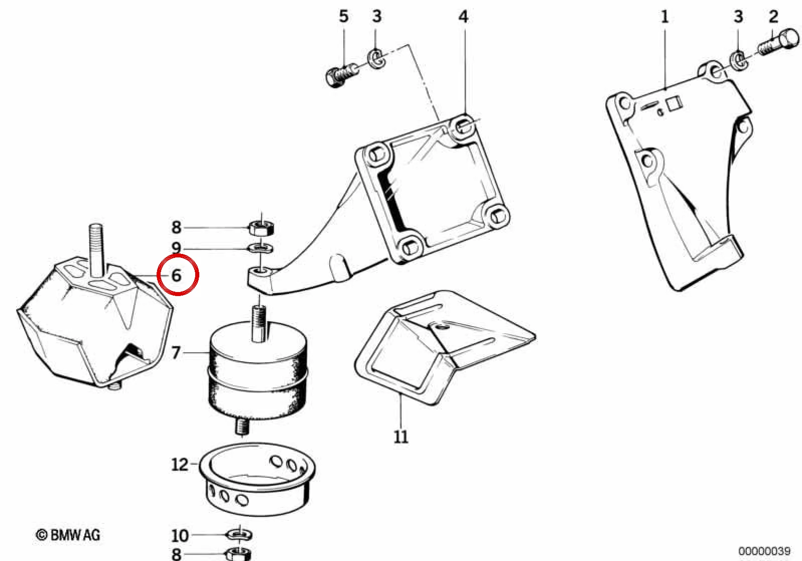 BMW E24 E28 Sol Motor Takozu 11811129811