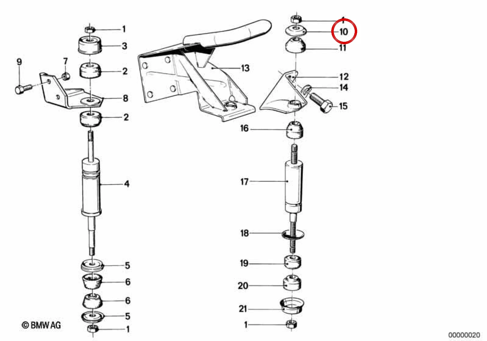 BMW E21 E24 E28 E30 Motor Takozu Kapağı 11811246297