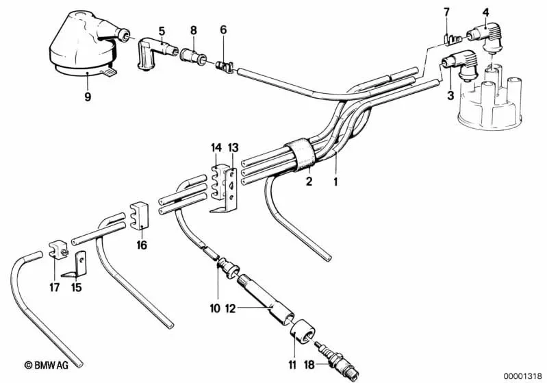 BMW E21 E24 E28 Parazit Önleyici Buji Başlığı 12121279568