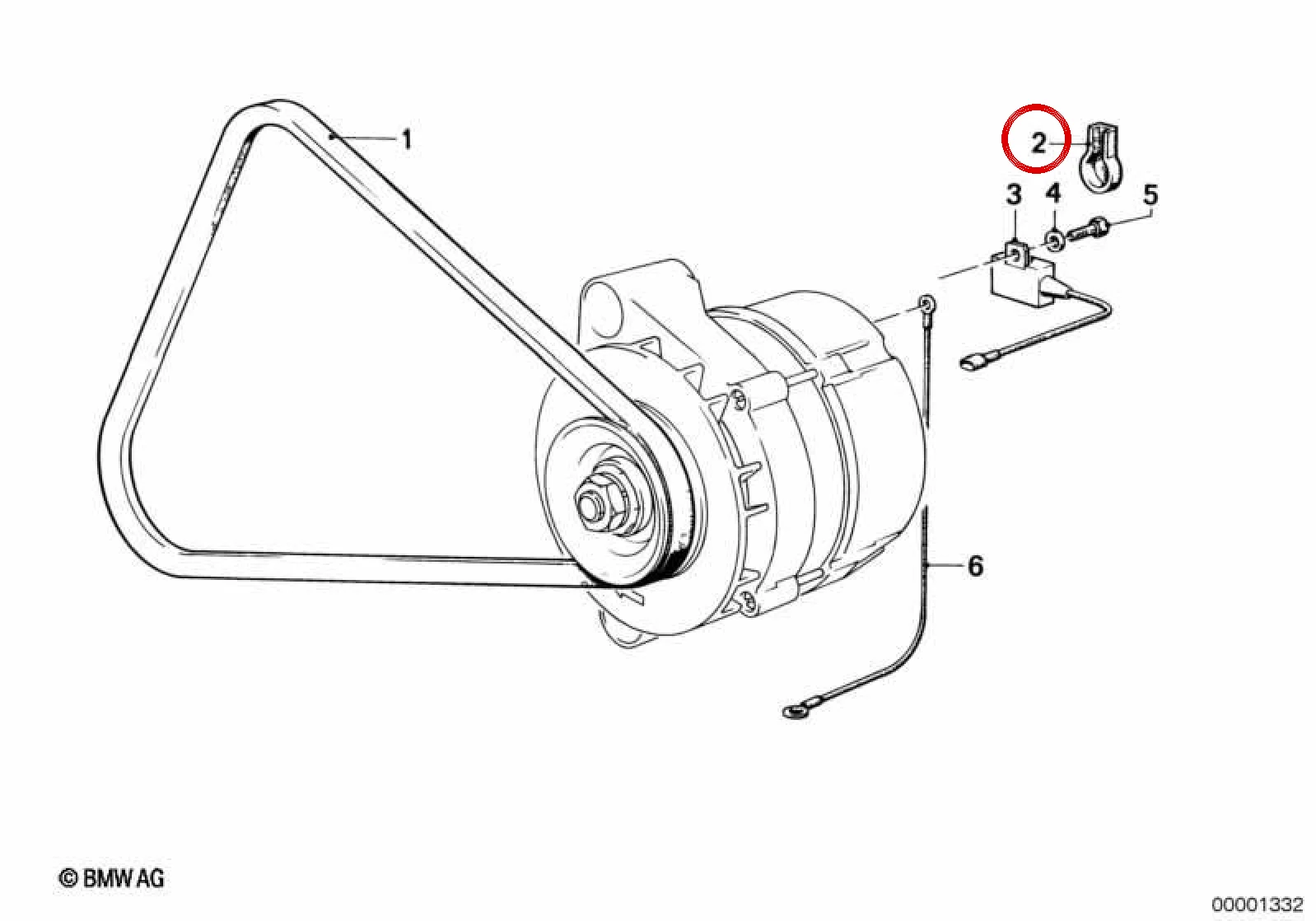 BMW E24 E28 E30 Alternatör İzolasyon Parçası 8/5 mm 12311286664