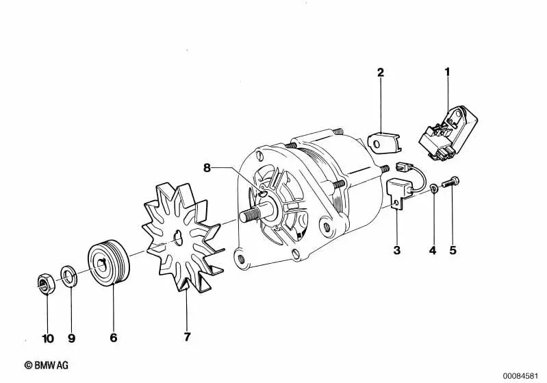 BMW E21 E24 E28 E30… Alternatör Fan Pervanesi 12311350199
