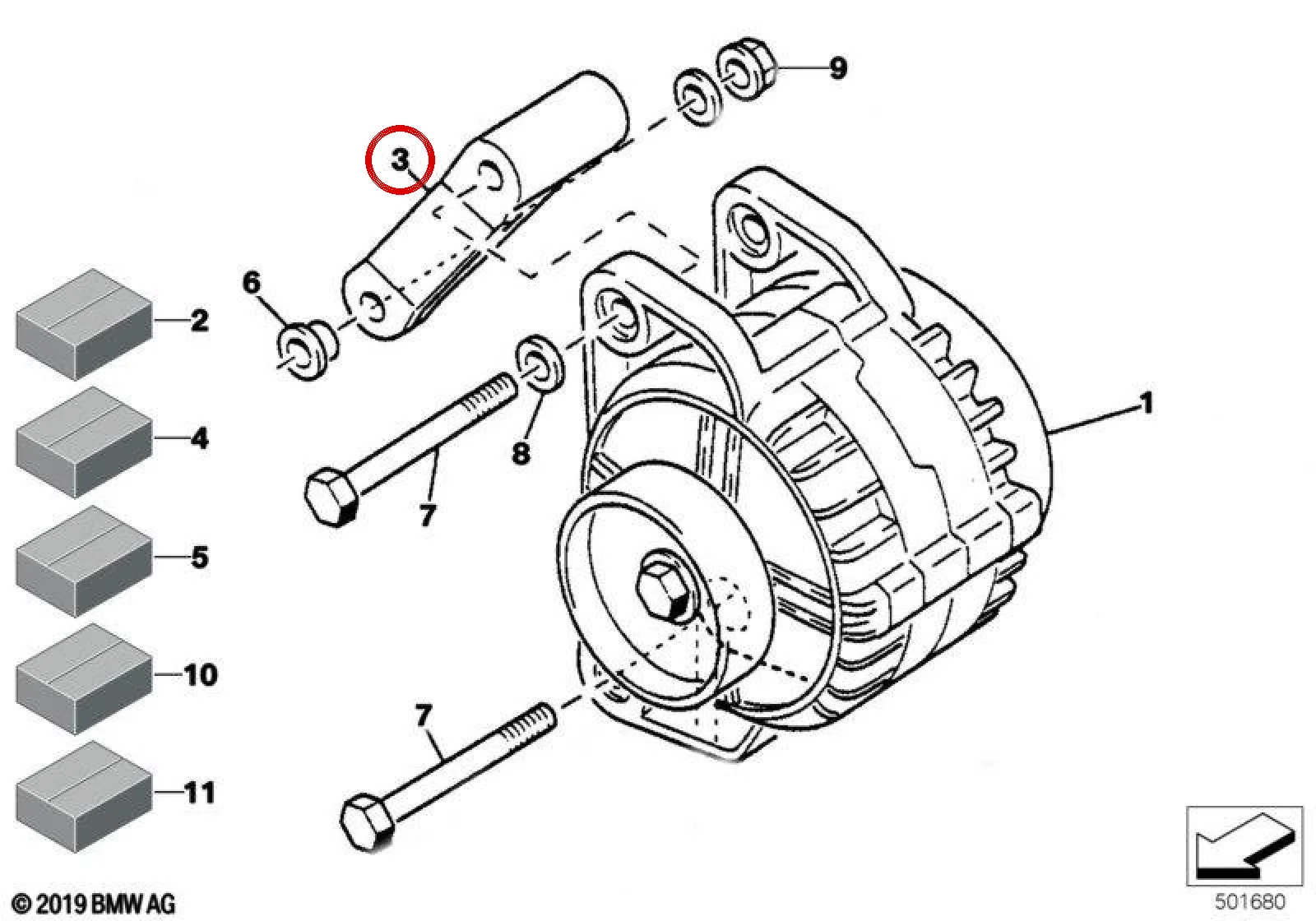 BMW E32 E34 E36 E38… Alternatör Kasnağı 12311416556