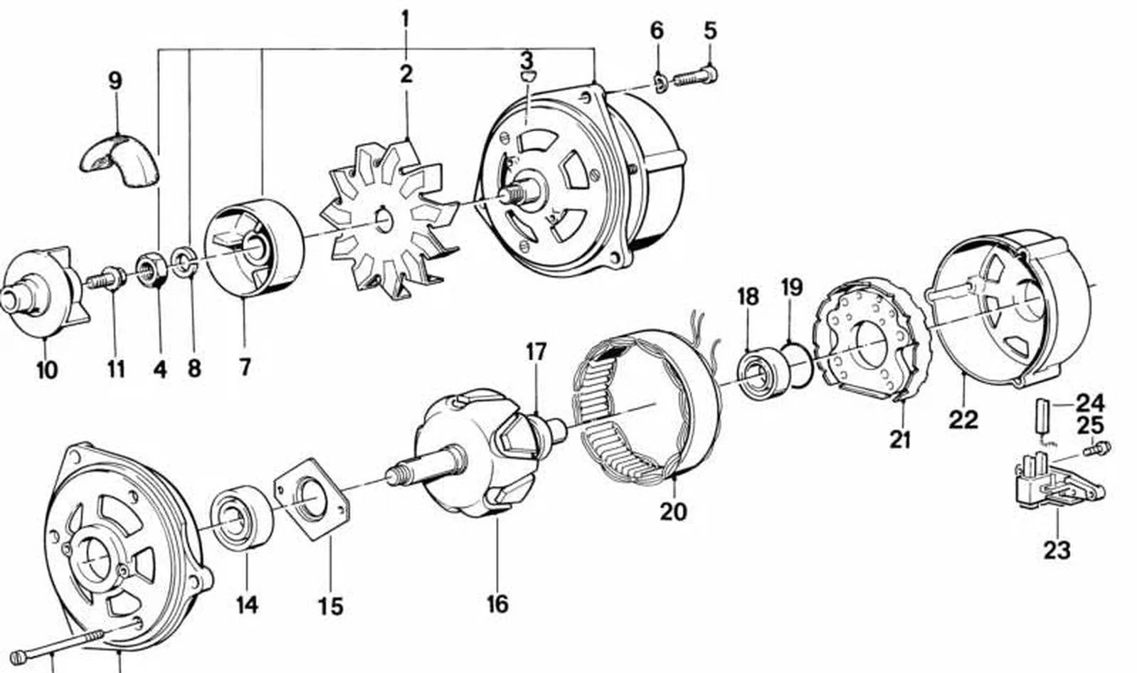 BMW E21 E24 E28 E30… Alternatör Kömür Fırça Takımı 12311727756