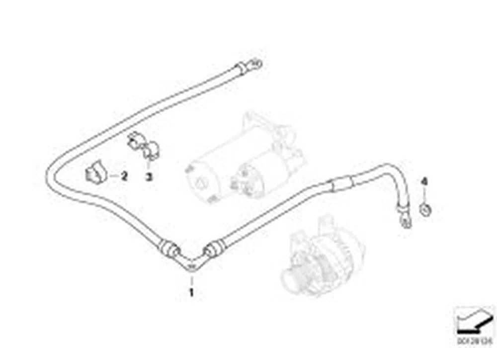 BMW 3 Serisi E46 Alternatör Marş Akü Kablosu 12422249645