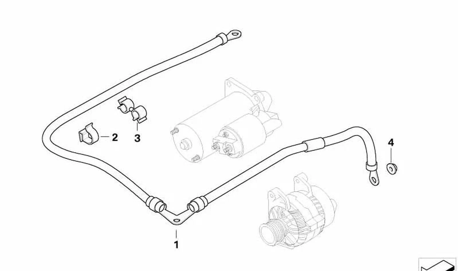 BMW 3 Serisi E46 Alternatör Marş Akü Kablosu 12422249645
