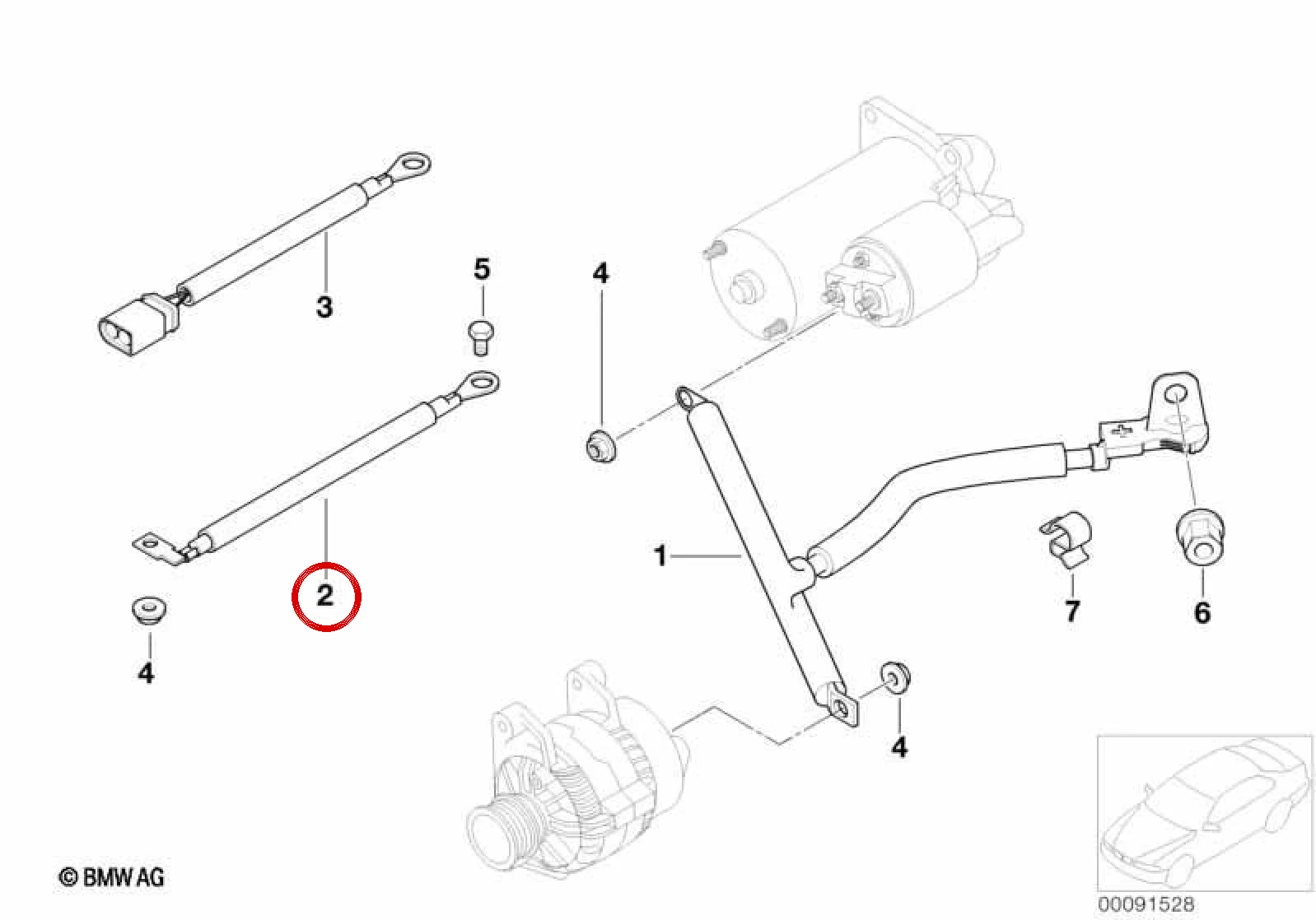 BMW E60 E61 E63 E64 Şase Kablosu 12427559814