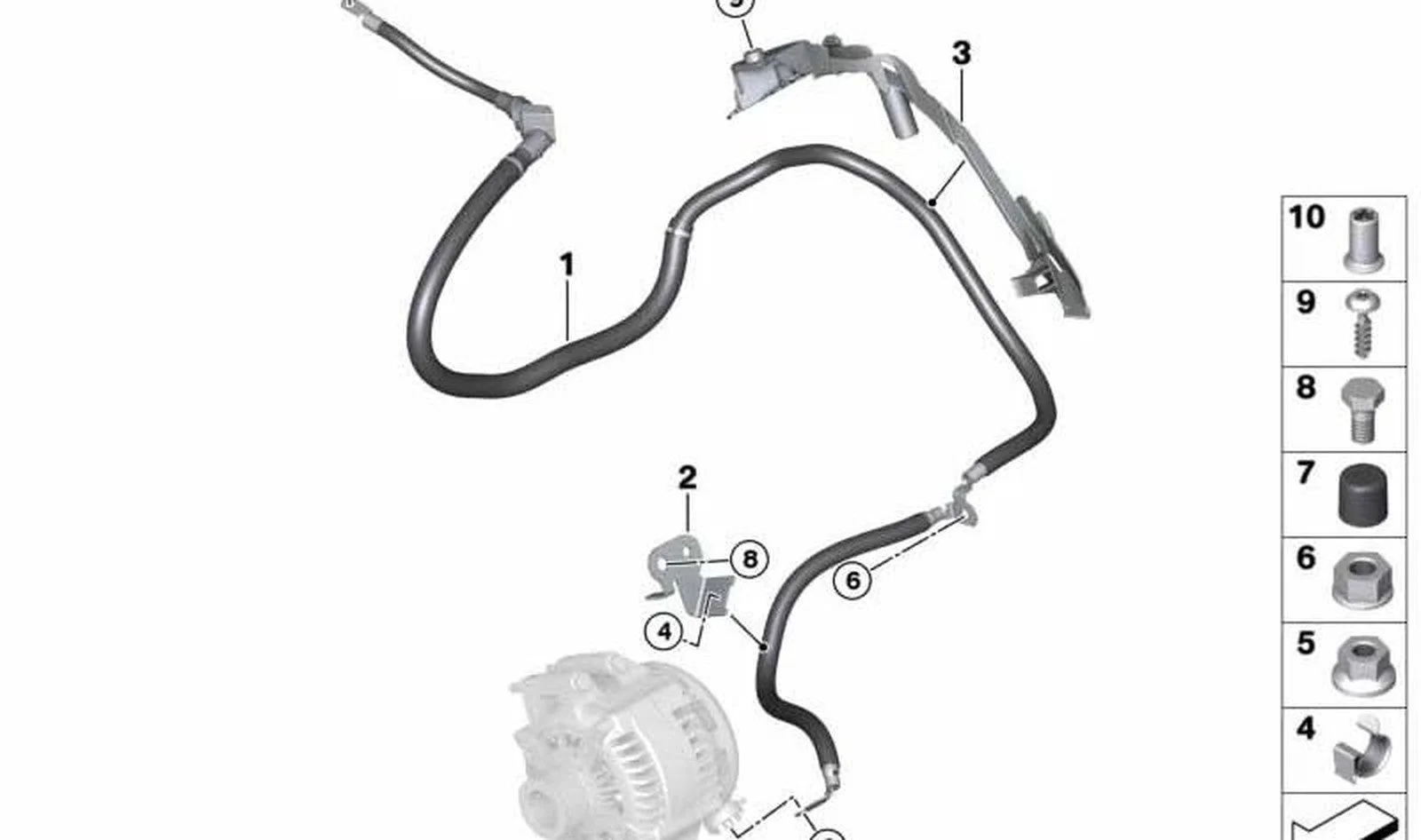BMW E70 E71 E82 E84… Marş Ve Alternatör Kablo Tutucusu 12427610379