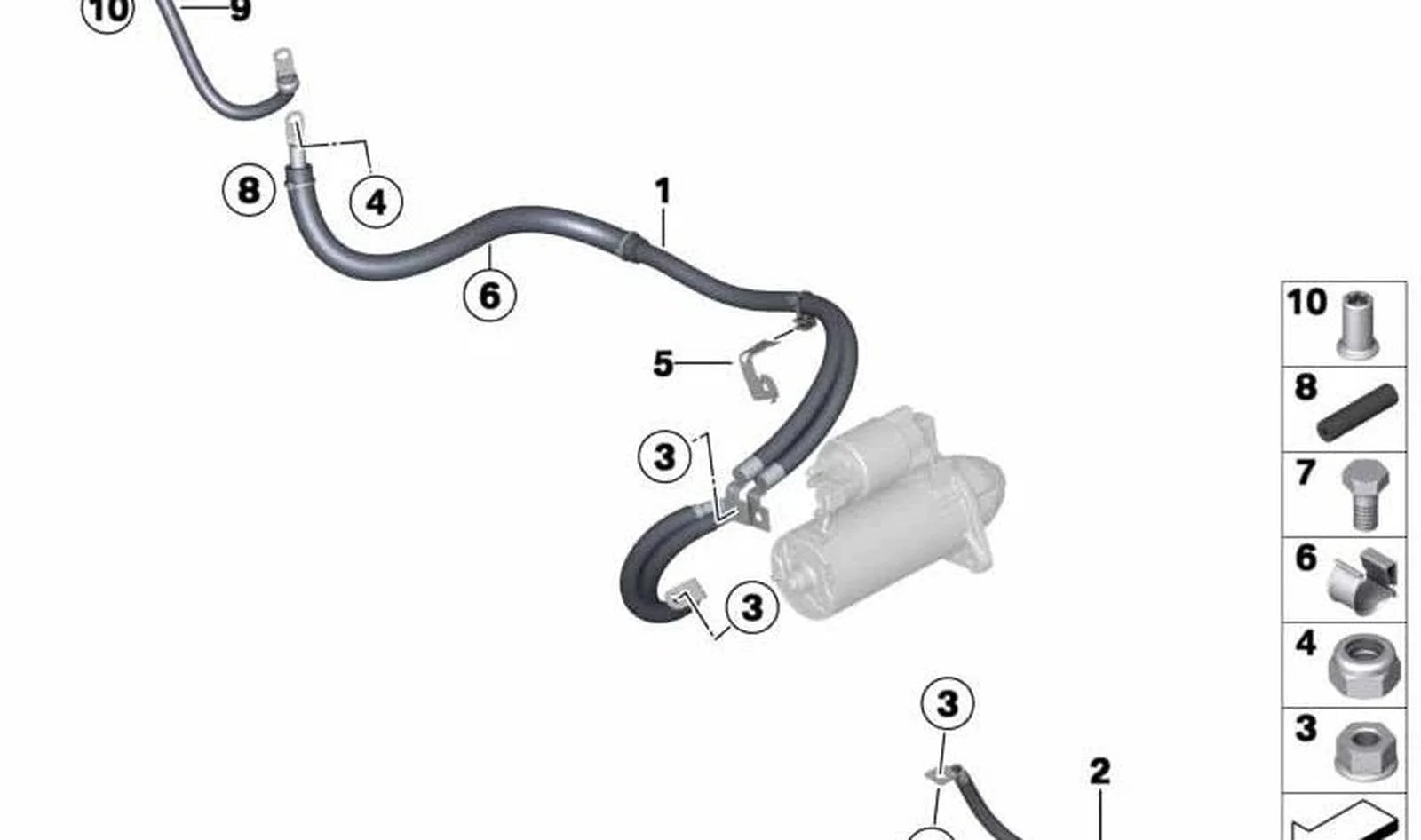 BMW F20 F21 F30 F31… Alternatör Marş Artı Kablosu 12427624617