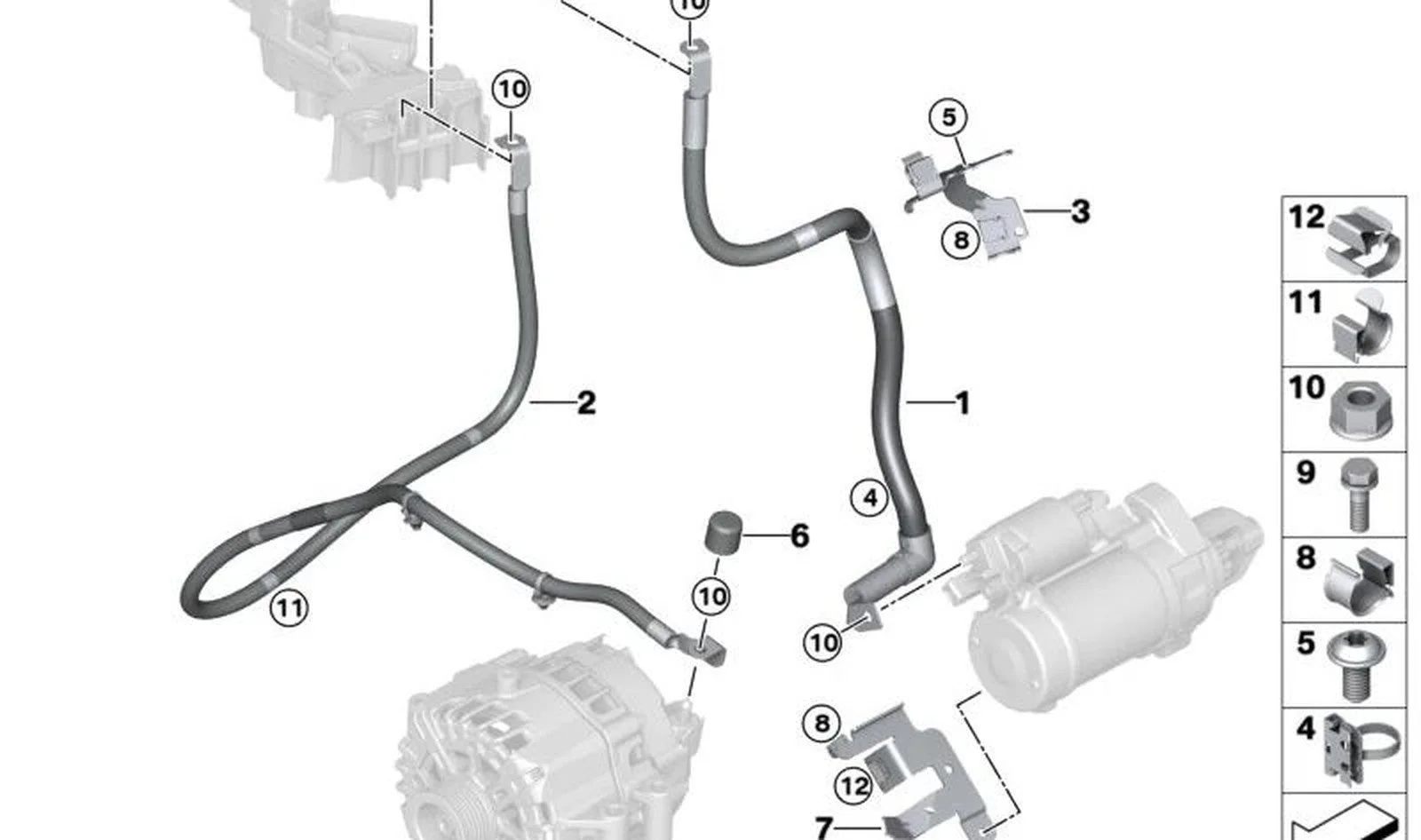 BMW F90 F91 F92 F93 Alternatör Artı Kablosu 12427856819