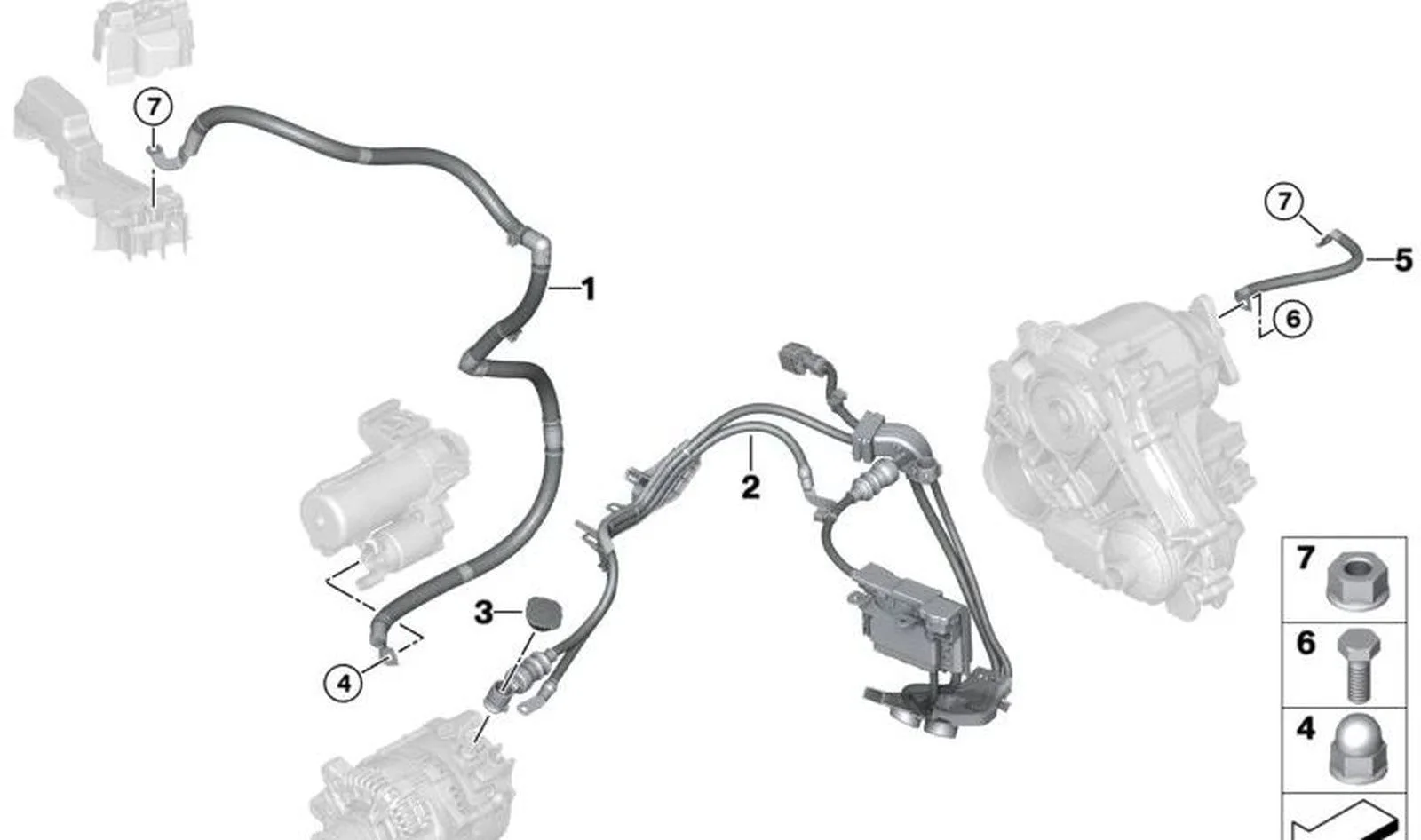 BMW G20 G21 G22 G23… Marş Motoru Artı Kutup Kablosu 12428476015