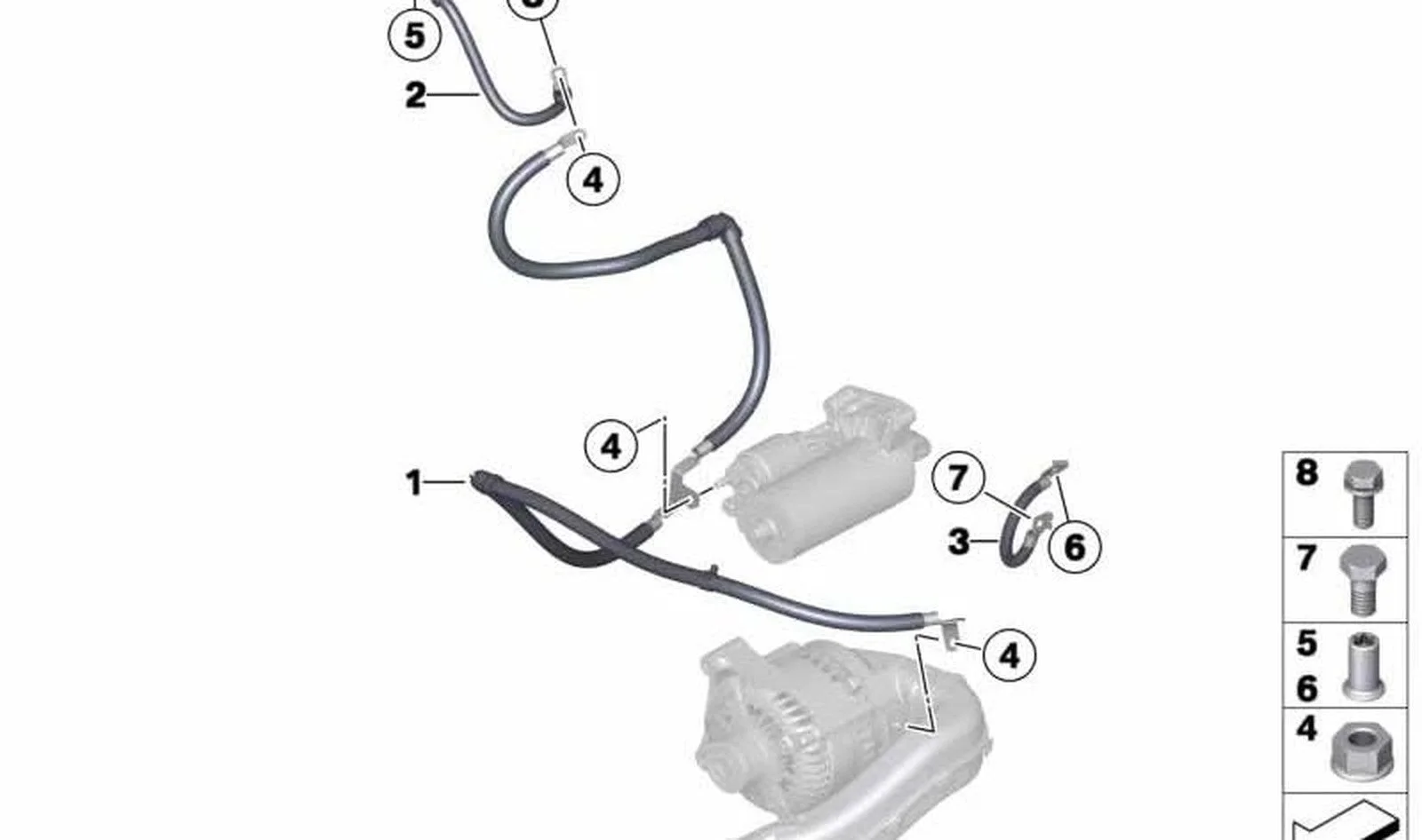 BMW F20 F21 F22 F23… Alternatör Marş Takviye Noktası Kablosu 12428584699