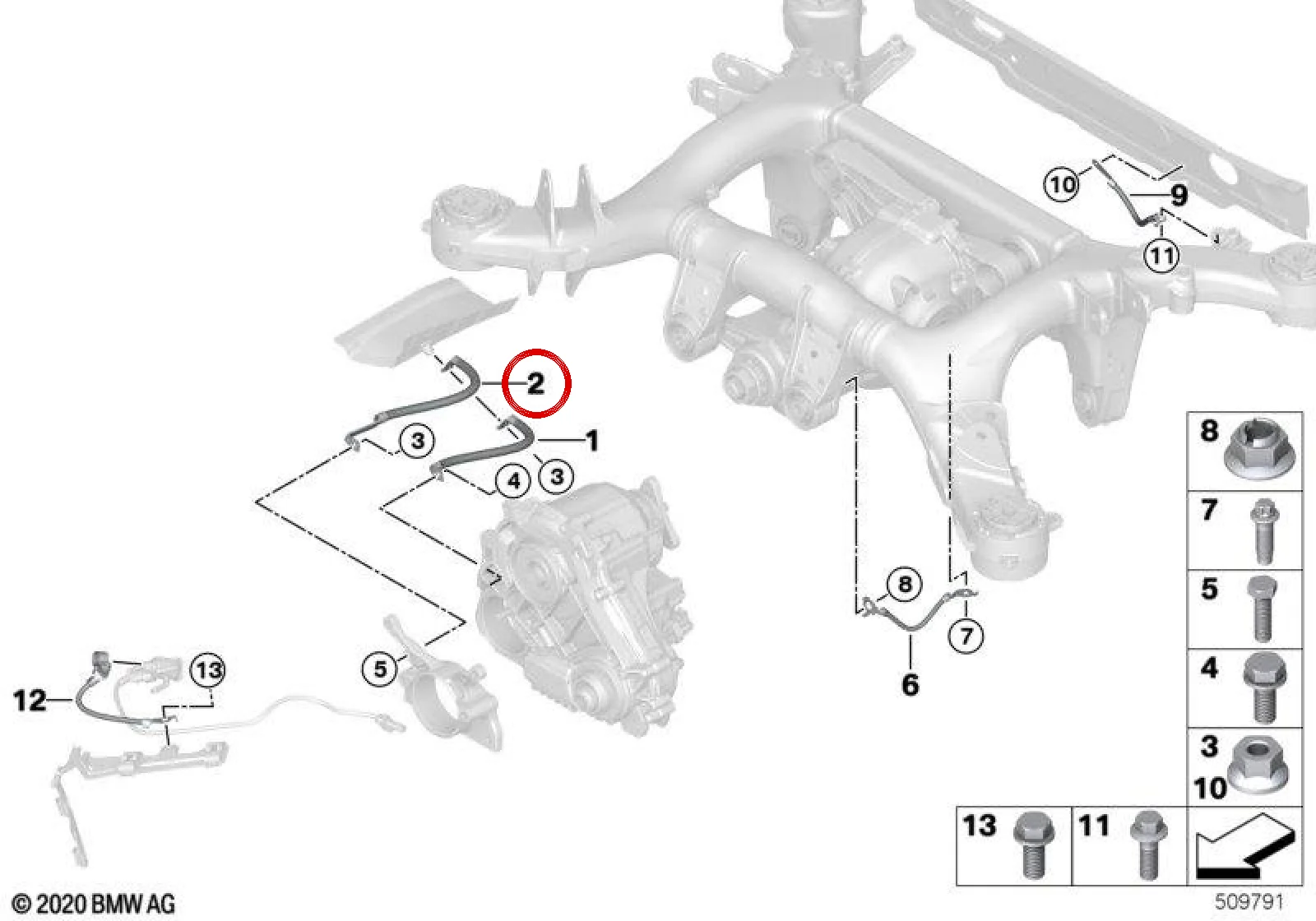 BMW G11 G12 G20 G21… Hibrit Araç Şase Kablosu 12428638742