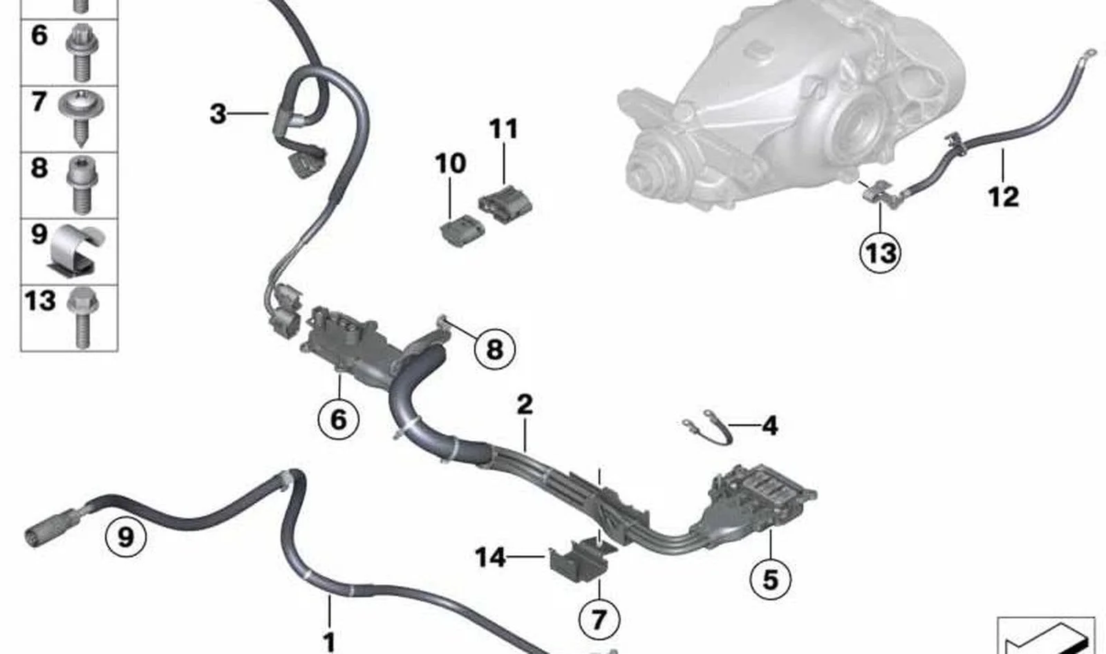 BMW 3 Serisi F30 Elektrikli Klima Kompresörü Kablo Takımı 12437634087