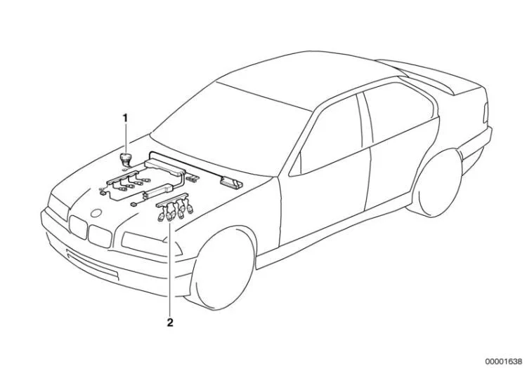 BMW 3 Serisi E36 DME ASC Motor Kablo Demeti 12511711971