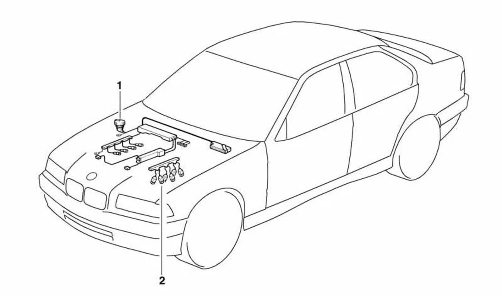 BMW 3 Serisi E36 DME ASC Motor Kablo Demeti 12511711971
