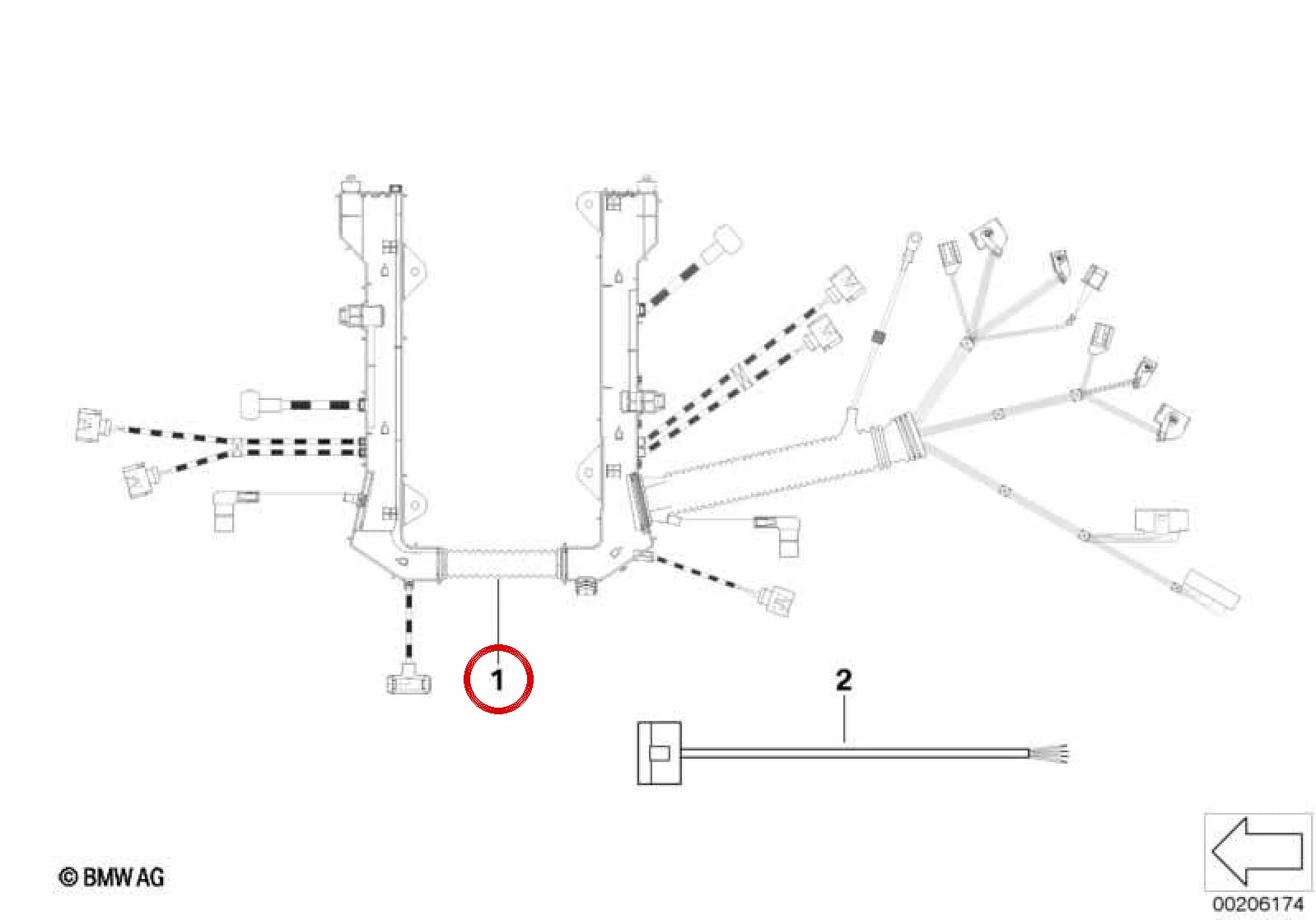 BMW 7 Serisi E65 E66 Motor Kontrol Ünitesi Kablo Demeti 12517540845