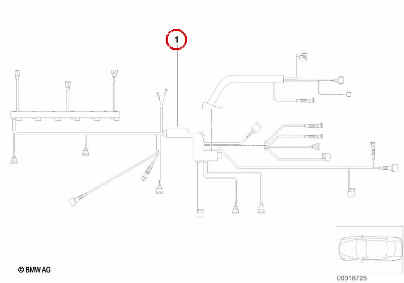 BMW E60 E61 E63 E64 Motor Modülü Bağlantı Kablo Demeti 12517575447