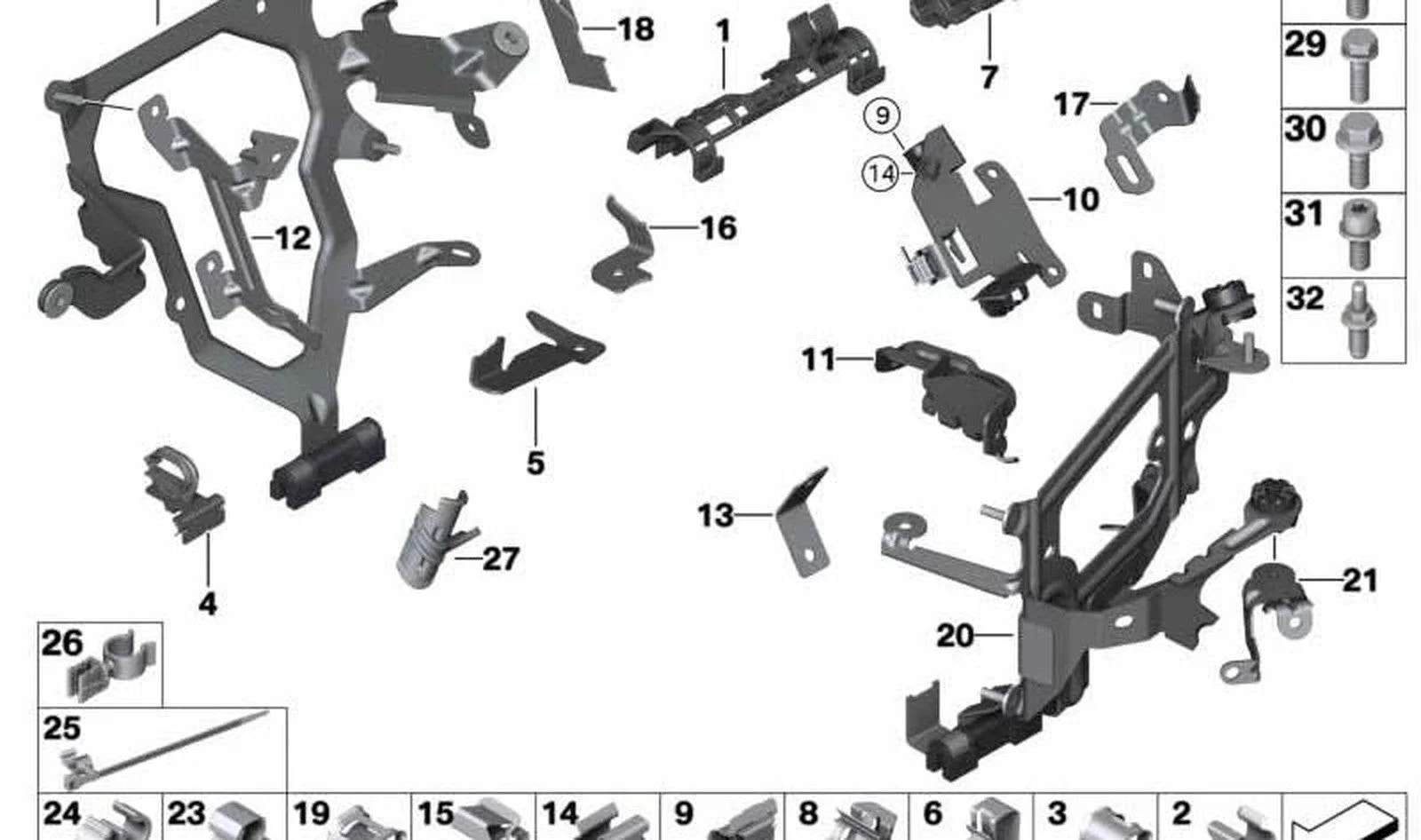 BMW F01 F02 F06 F07… Motor Elektrik Donanımı Braketi 12517580949