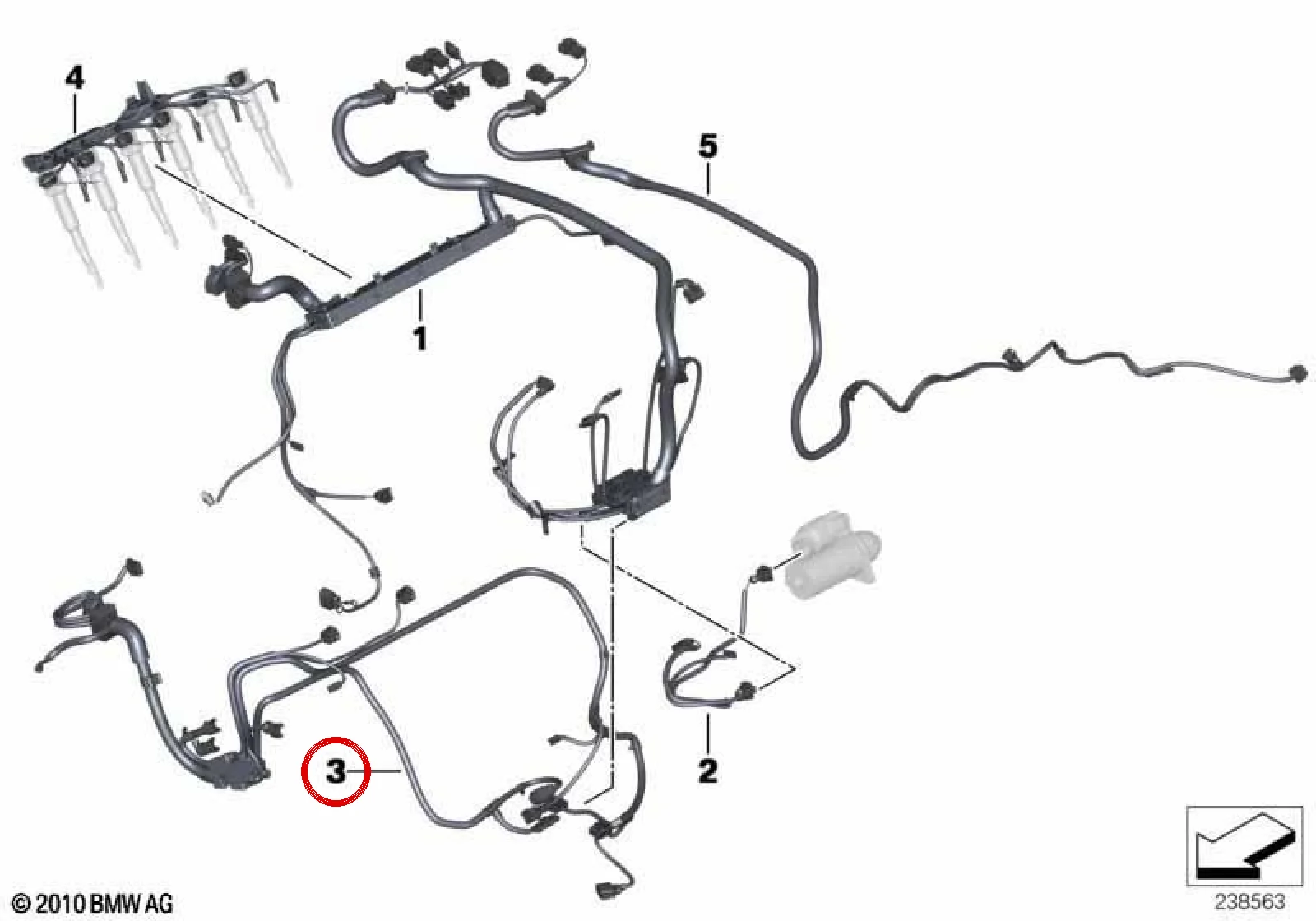 BMW 5 Serisi F10 F11 Ön Bölüm Motor Kablo Demeti 12517599842
