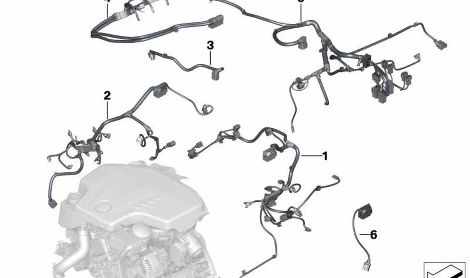 BMW F30 F32 Sensör Modülü 1 Motor Kablo Demeti 12517620677