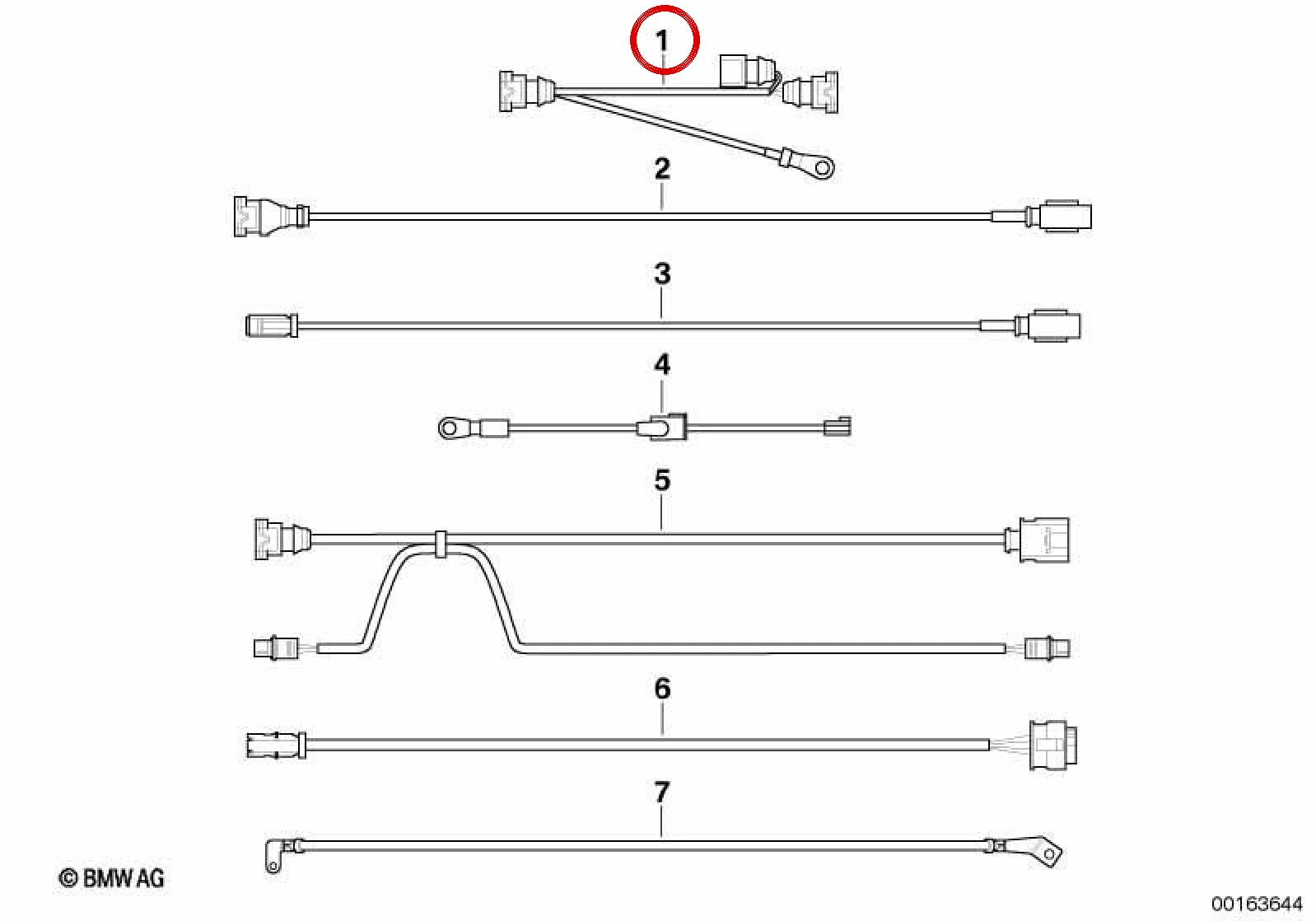 BMW E38 E39 E53 Ek Isıtıcı Adaptör Kablosu 12517787043