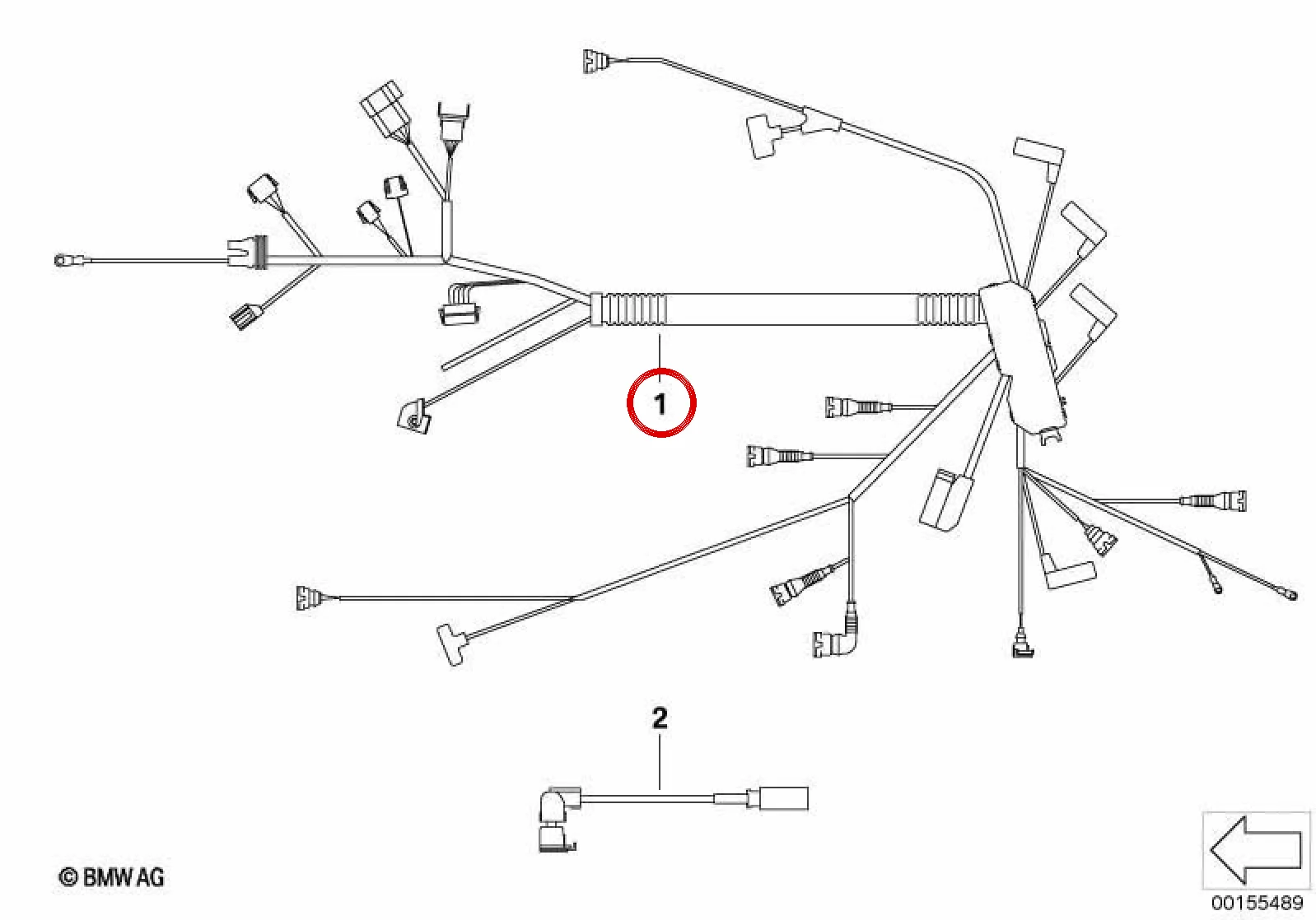 BMW 3 Serisi E46 Dizel Motor Kontrol Kablo Demeti 12517796808