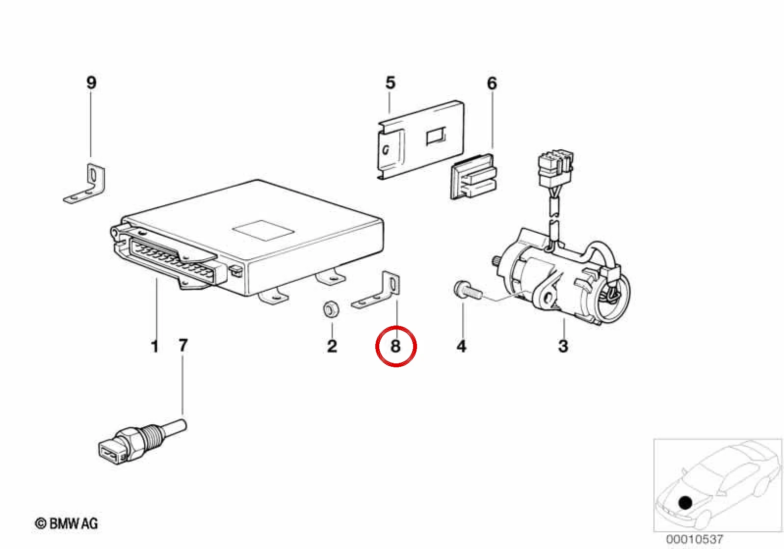 BMW E31 E38 EML Sistemi Sağ Tutucu 12711741256