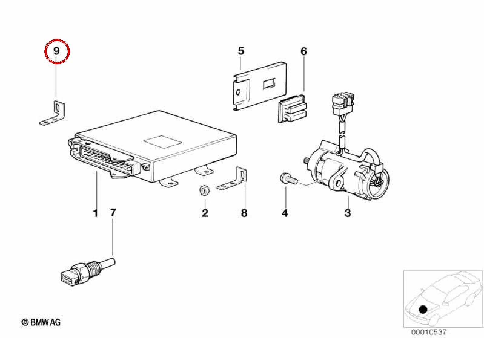 BMW E31 E38 EML Sistemi Sol Tutucu 12711741259