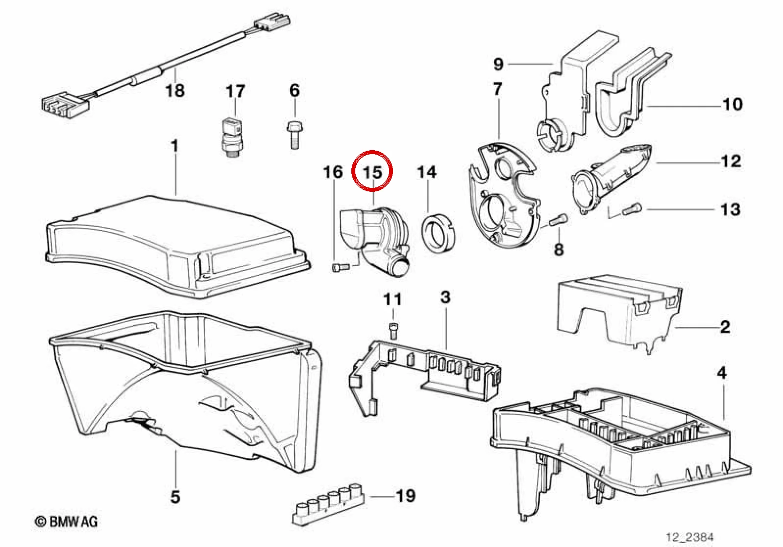BMW E38 E39 E46 E53… Elektronik Kutu Fanı 12901438062