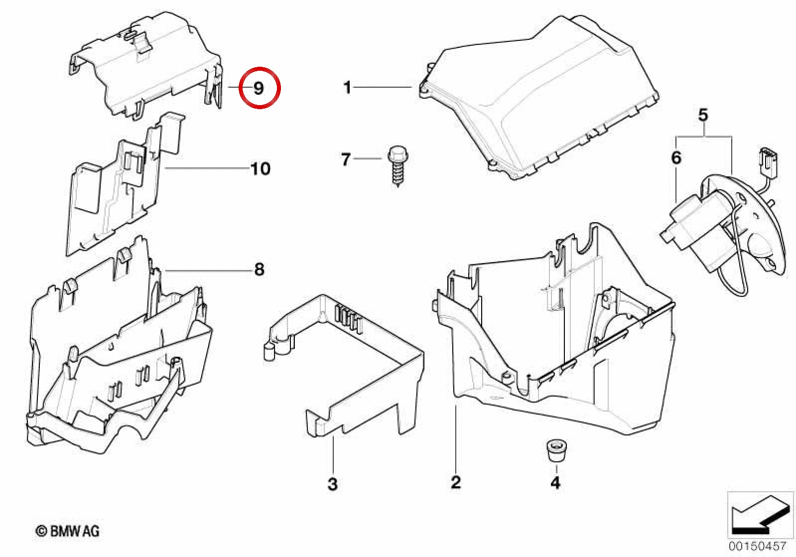 BMW E83 E85 E86 Elektronik Kutusu Üst Kapağı 12907533279