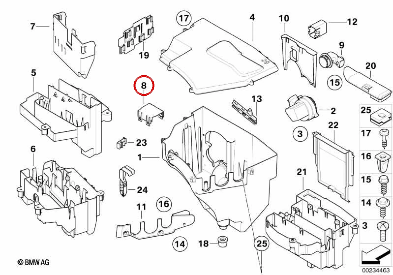 BMW E60 E61 E63 E64 Elektronik Kutusu Tespit Klipsi 12907789806