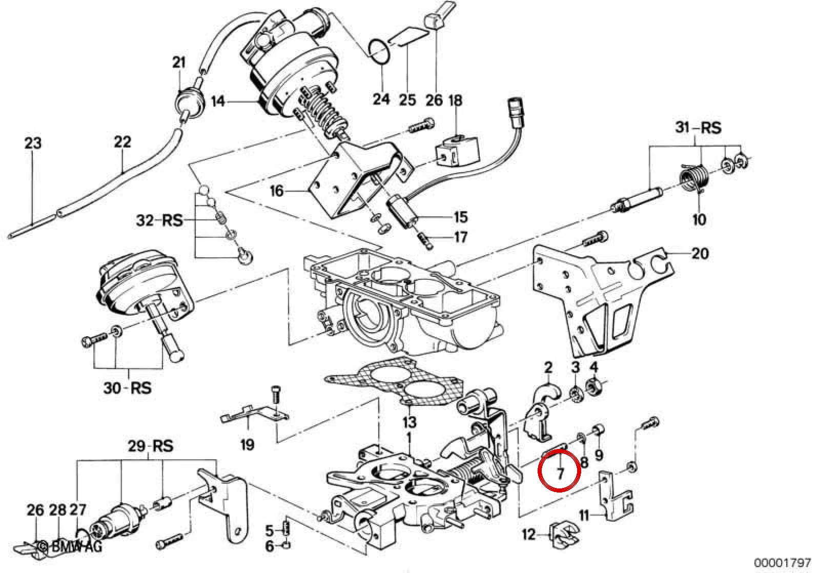 BMW E28 E30 Karbüratör Karışım Ayar Vidası 13111289903