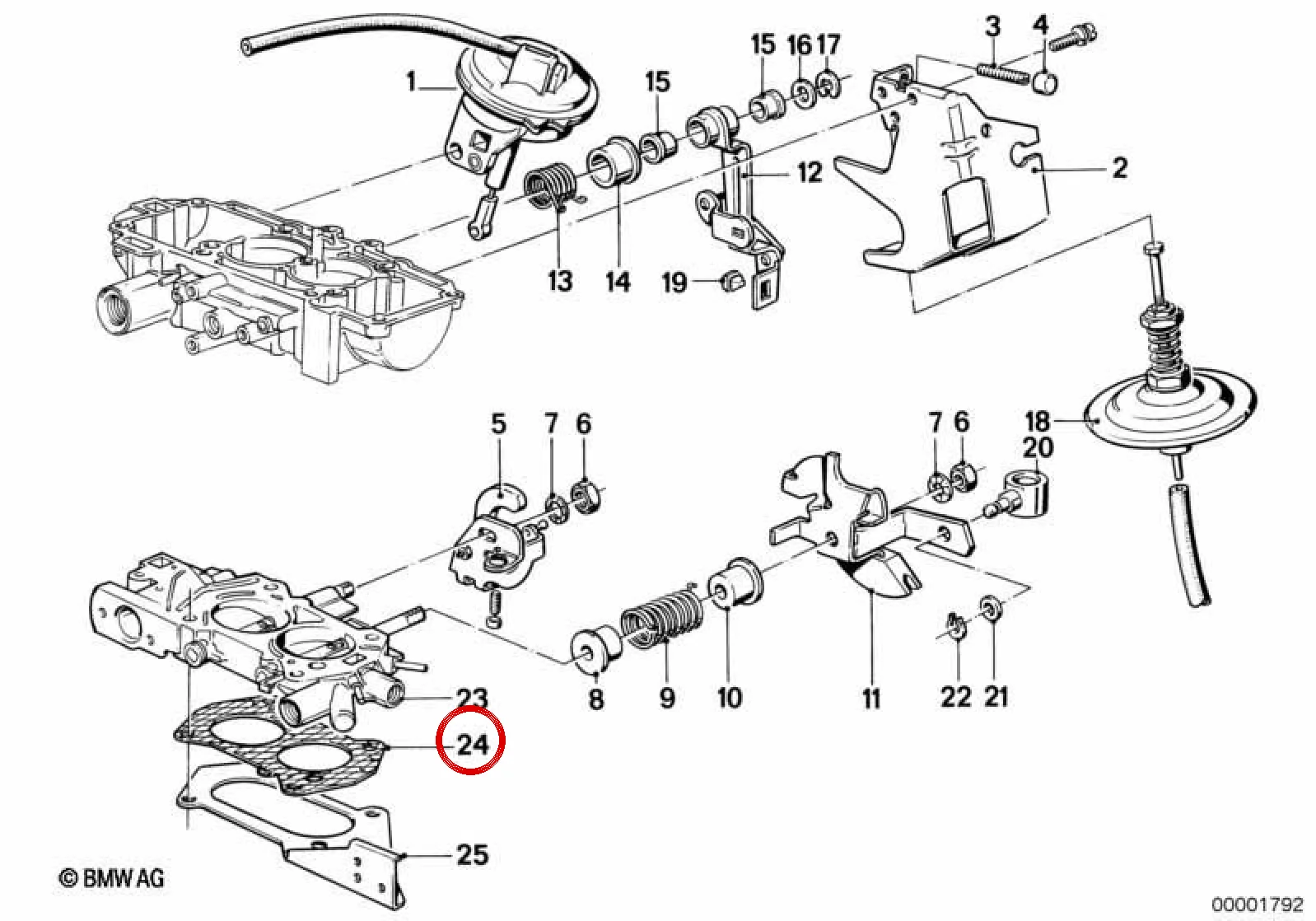BMW E21 E28 Asbestsiz Karbüratör Ara Contası 13119067408