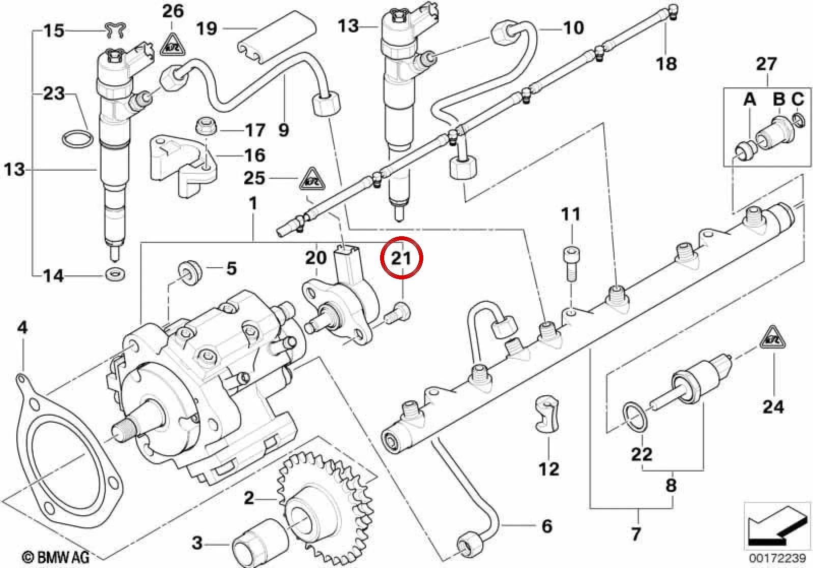 BMW E38 E39 E46 E53 Silindir Başlı Cıvata M6x16 13517781477