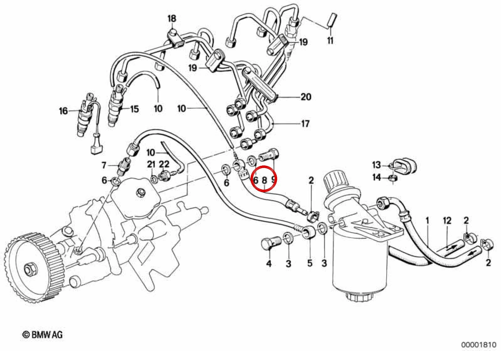 BMW E28 E30 Yakıt Borusu 13531287251