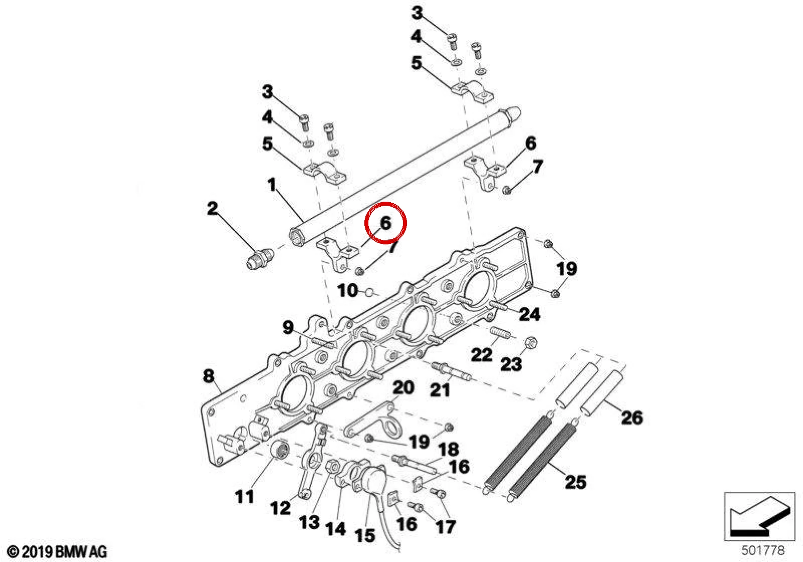 BMW E36 E38 E39 E46 Enjeksiyon Rampası Tutucusu 13531416347